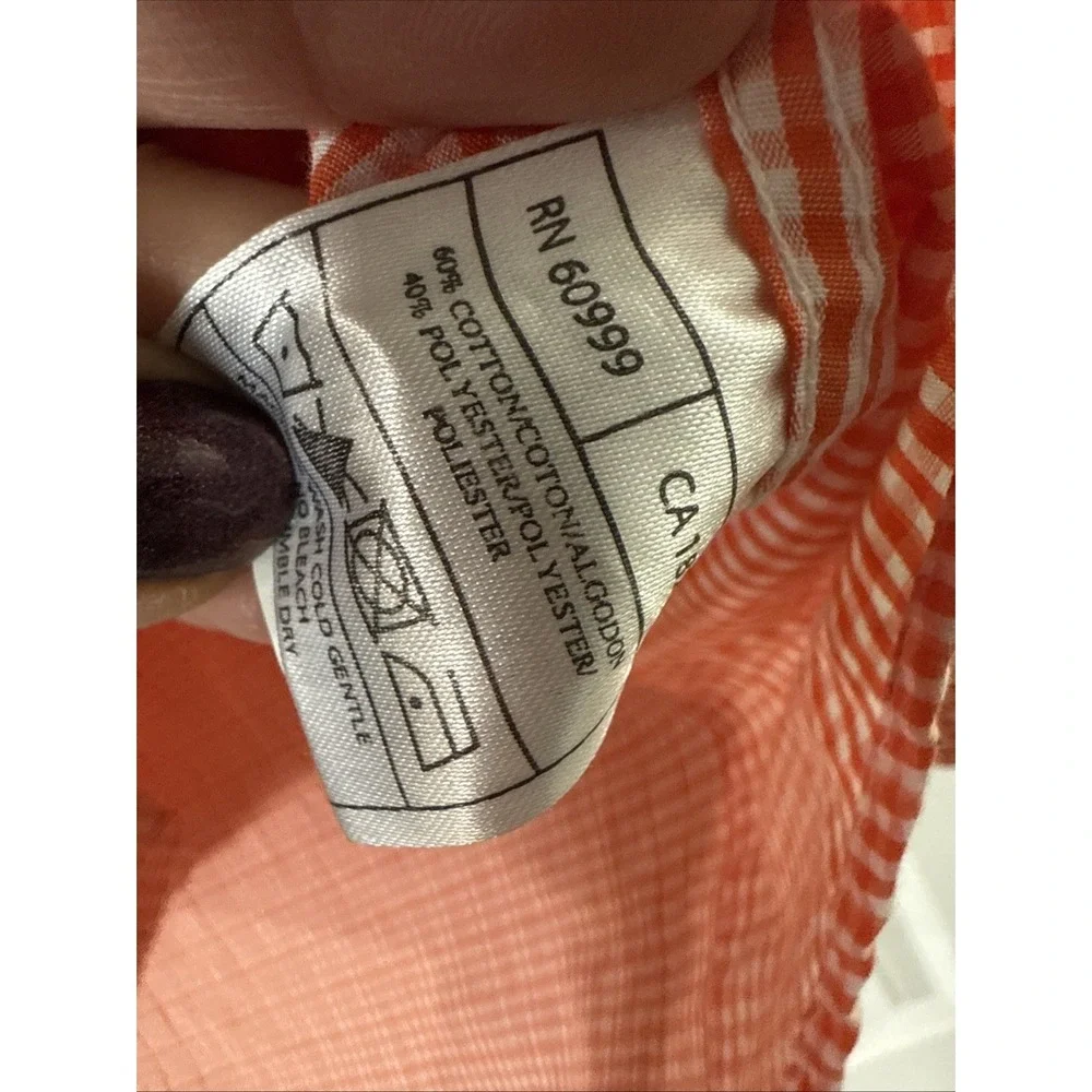 Clemson Tigers Men's Size Large Orange Gingham Button-down Shirt Embroidered Paw - Picture 5 of 6